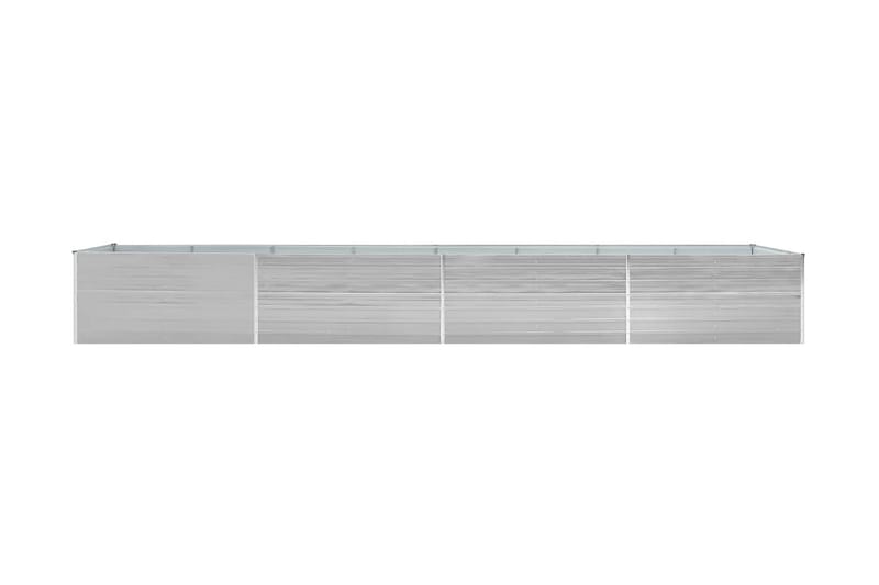 Odlingslåda upphöjd galvaniserat stål 600x80x45 cm grå - Grå - Utomhuskruka - Blomlåda & balkonglåda