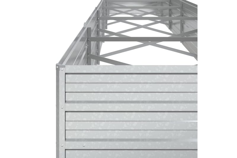 Odlingslåda upphöjd galvaniserat stål 600x80x45 cm silver - Silver - Utomhuskruka - Blomlåda & balkonglåda