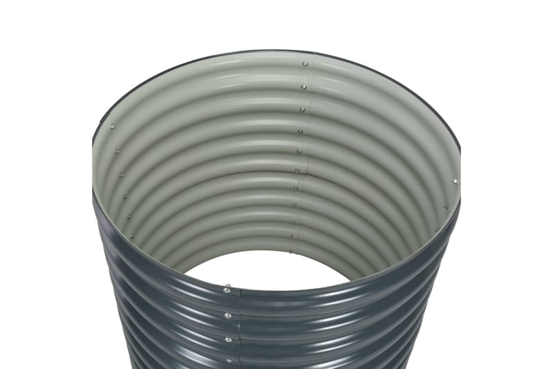 Odlingslåda upphöjd galvaniserat stål 80x80x81 cm grå - Grå - Blomlåda & balkonglåda - Utomhuskruka