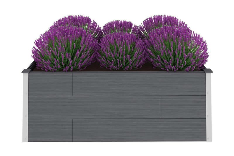 Odlingslåda upphöjd grå 200x100x54 cm WPC - Blomlåda & balkonglåda - Utomhuskruka