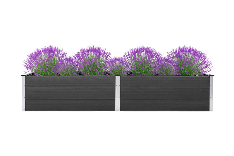 Odlingslåda upphöjd grå 200x100x54 cm WPC - Grå - Utomhuskruka - Blomlåda & balkonglåda