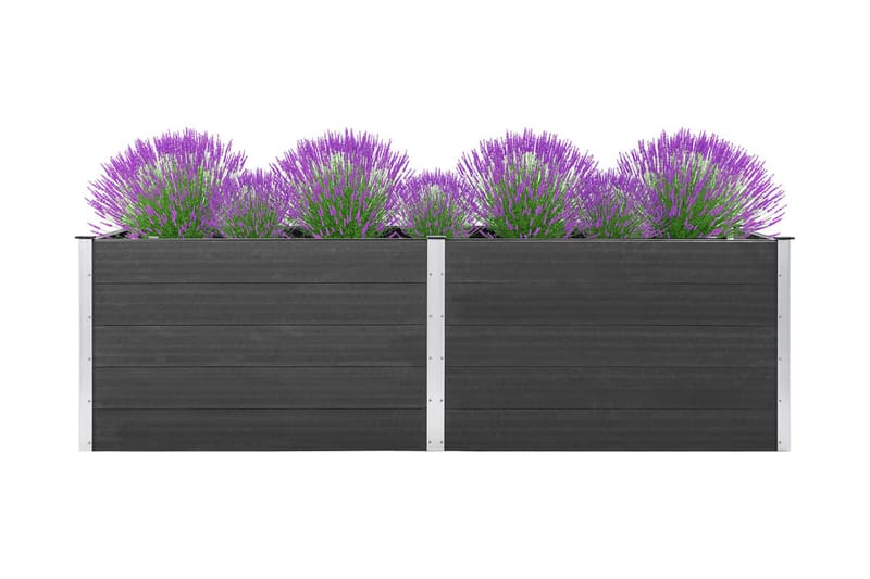 Odlingslåda upphöjd grå 200x50x91 cm WPC - Blomlåda & balkonglåda - Utomhuskruka