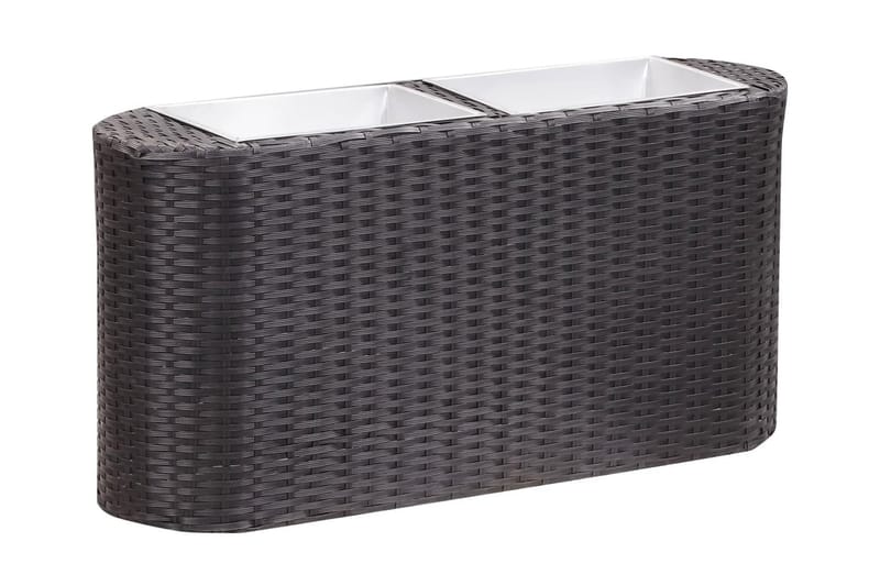Odlingslåda upphöjd med 80x25x40 cm konstrotting svart - Blomlåda & balkonglåda - Utomhuskruka