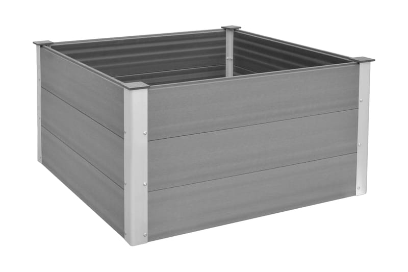 Odlingslåda upphöjd WPC 100x100x54 cm grå - Grå - Utomhuskruka - Blomlåda & balkonglåda