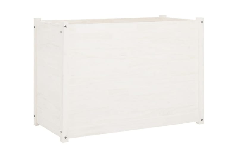Odlingslåda vit 100x50x70 cm massiv furu - Vit - Utomhuskruka - Blomlåda & balkonglåda