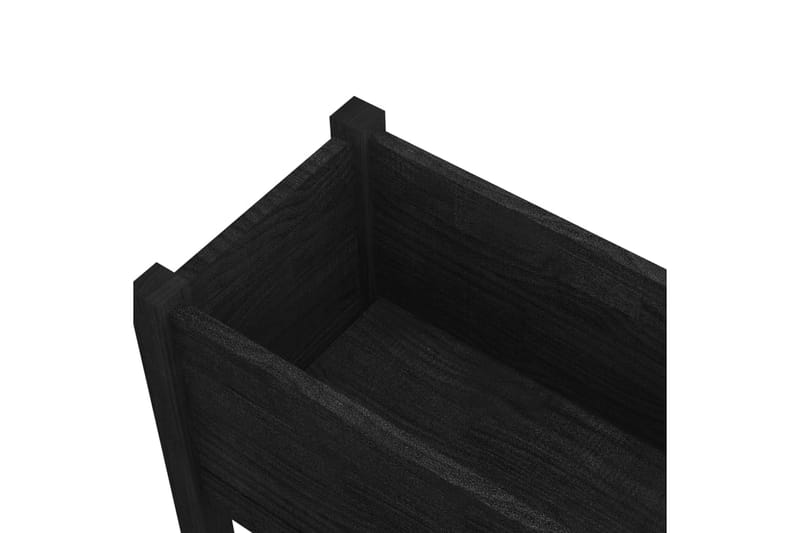 Odlingslådor 2 st svart 70x31x70 cm massiv furu - Svart - Utomhuskruka - Blomlåda & balkonglåda