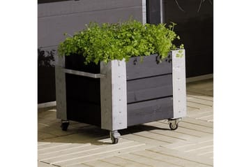 PLUS Cubic blomlåda 46x50x45 cm med stålhörn och hjul - Svart - Inredning - Dekoration & inredningsdetaljer - Krukor & ytterkrukor - Utomhuskruka