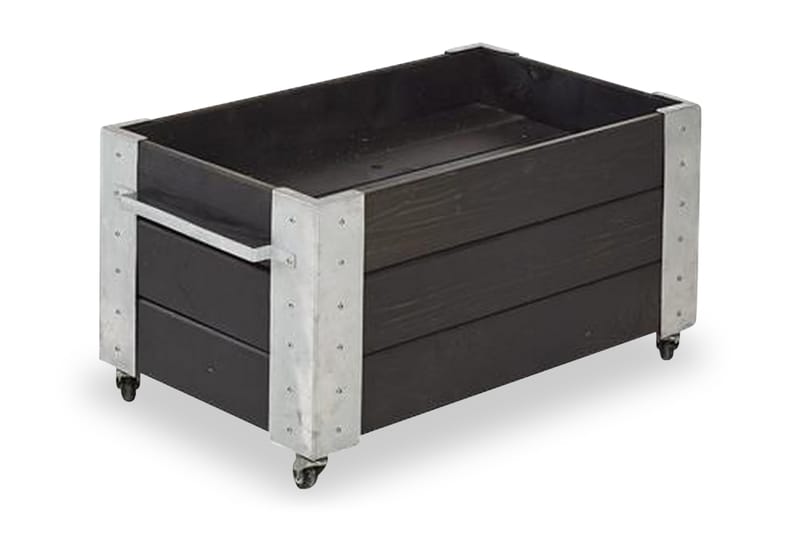 PLUS Cubic blomlåda 87x50x45 cm med stålhörn och hjul - Svart - Inredning - Dekoration & inredningsdetaljer - Krukor & ytterkrukor - Utomhuskruka
