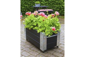 PLUS Cubic blomlåda 87x50x45 cm med stålhörn och hjul - Svart - Inredning - Dekoration & inredningsdetaljer - Krukor & ytterkrukor - Utomhuskruka