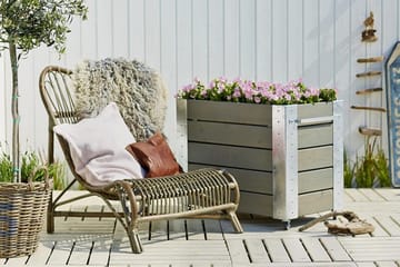 PLUS Cubic blomlåda 87x50x70 cm med stålhörn och hjul - Gråbrun - Inredning - Dekoration & inredningsdetaljer - Krukor & ytterkrukor - Utomhuskruka
