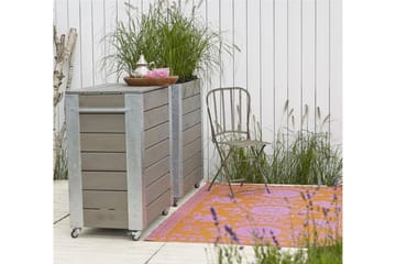 PLUS Cubic blomlåda 87x50x95 cm med stålhörn och hjul - Gråbrun - Inredning - Dekoration & inredningsdetaljer - Krukor & ytterkrukor - Utomhuskruka