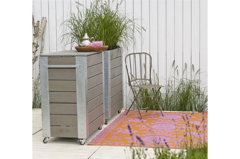 PLUS Cubic blomlåda 87x50x95 cm med stålhörn och hjul - Gråbrun - Inredning - Dekoration & inredningsdetaljer - Krukor & ytterkrukor - Utomhuskruka