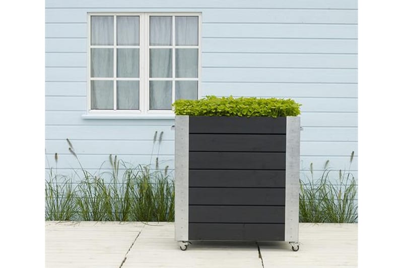PLUS Cubic blomlåda 87x50x95 cm med stålhörn och hjul - Svart - Inredning - Dekoration & inredningsdetaljer - Krukor & ytterkrukor - Utomhuskruka