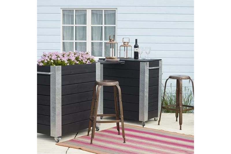 PLUS Cubic blomlåda 87x50x95 cm med stålhörn och hjul - Svart - Inredning - Dekoration & inredningsdetaljer - Krukor & ytterkrukor - Utomhuskruka