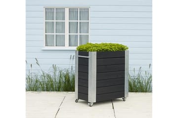 PLUS Cubic blomlåda 87x50x95 cm med stålhörn och hjul - Svart - Inredning - Dekoration & inredningsdetaljer - Krukor & ytterkrukor - Utomhuskruka