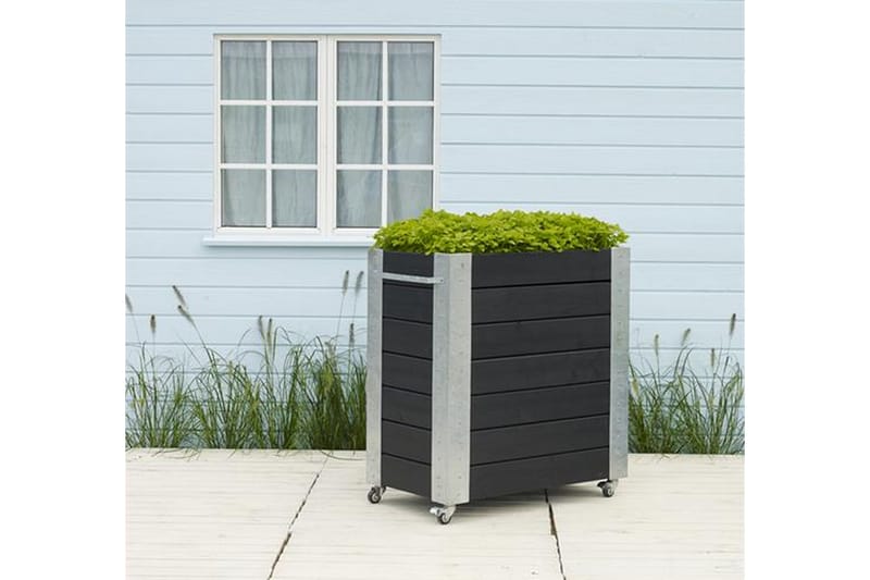 PLUS Cubic blomlåda 87x50x95 cm med stålhörn och hjul - Svart - Inredning - Dekoration & inredningsdetaljer - Krukor & ytterkrukor - Utomhuskruka