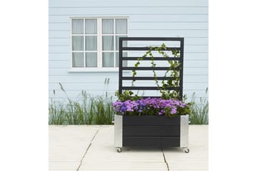 PLUS Cubic Blomlåda med spaljé 87x50x130 cm med stålhörn och - Svart - Inredning - Dekoration & inredningsdetaljer - Krukor & ytterkrukor - Utomhuskruka