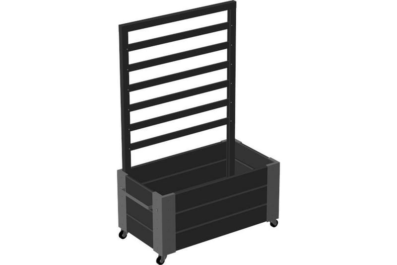 PLUS Cubic Blomlåda med spaljé 87x50x130 cm med stålhörn och - Svart - Inredning - Dekoration & inredningsdetaljer - Krukor & ytterkrukor - Utomhuskruka