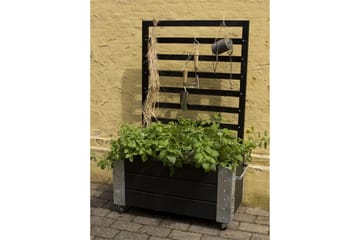 PLUS Cubic Blomlåda med spaljé 87x50x130 cm med stålhörn och - Svart - Inredning - Dekoration & inredningsdetaljer - Krukor & ytterkrukor - Utomhuskruka