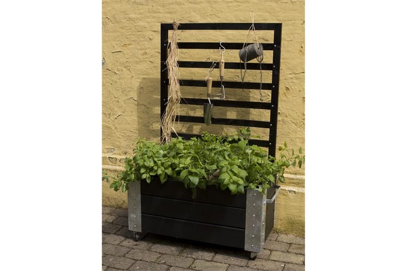 PLUS Cubic Blomlåda med spaljé 87x50x130 cm med stålhörn och - Svart - Inredning - Dekoration & inredningsdetaljer - Krukor & ytterkrukor - Utomhuskruka
