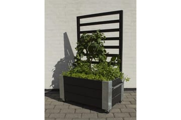 PLUS Cubic Blomlåda med spaljé 87x50x130 cm med stålhörn och - Svart - Inredning - Dekoration & inredningsdetaljer - Krukor & ytterkrukor - Utomhuskruka
