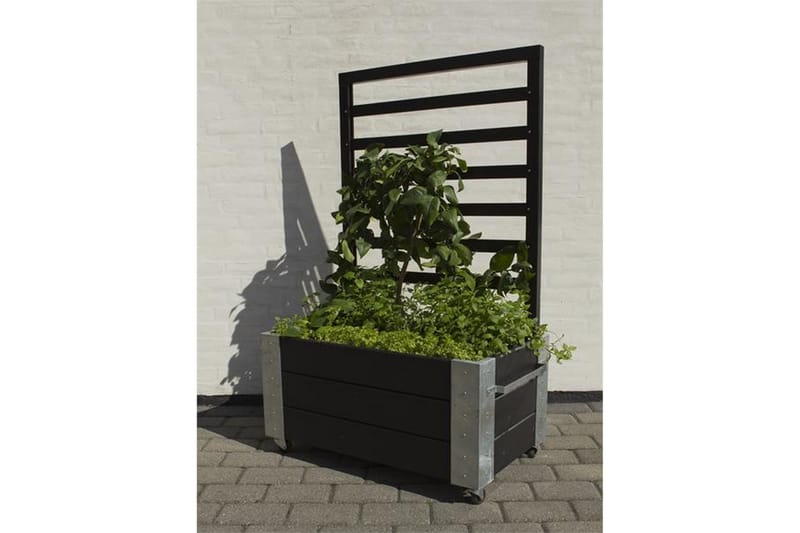 PLUS Cubic Blomlåda med spaljé 87x50x130 cm med stålhörn och - Svart - Inredning - Dekoration & inredningsdetaljer - Krukor & ytterkrukor - Utomhuskruka