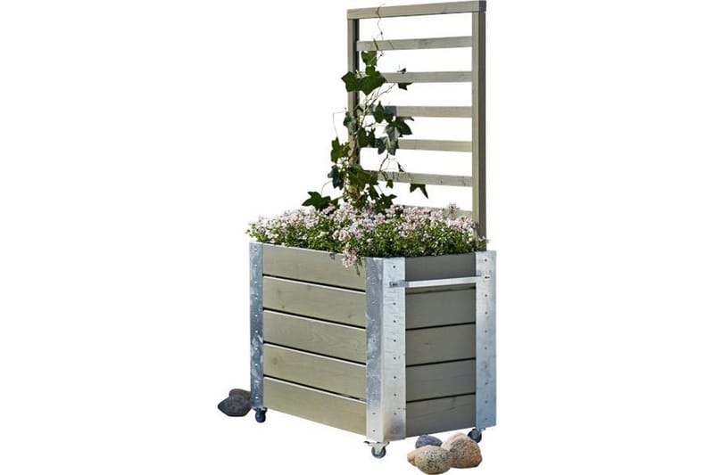 PLUS Cubic Blomlåda med spaljé 87x50x155 cm med stålhörn och - Gråbrun - Inredning - Dekoration & inredningsdetaljer - Krukor & ytterkrukor - Utomhuskruka