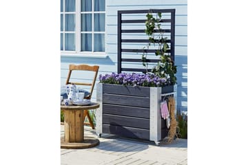 PLUS Cubic Blomlåda med spaljé 87x50x155 cm med stålhörn och - Svart - Inredning - Dekoration & inredningsdetaljer - Krukor & ytterkrukor - Utomhuskruka