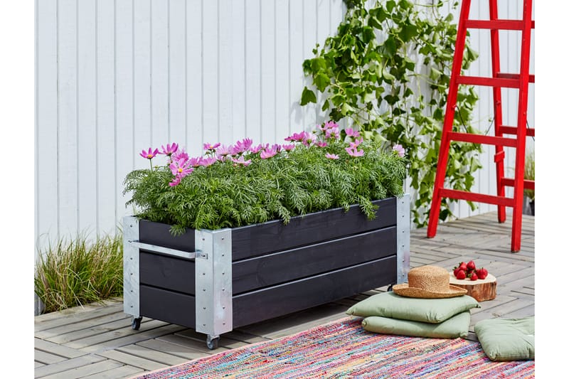 PLUS Cubic Blomlådor med Hjul 120x45 cm - Svart - Inredning - Dekoration & inredningsdetaljer - Krukor & ytterkrukor - Utomhuskruka