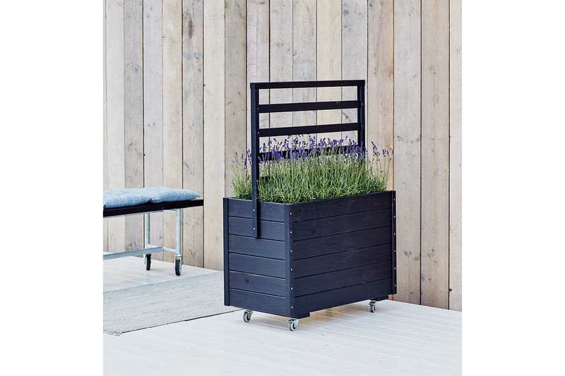 PLUS Planteringslåda med Spaljé och Hjul 124 cm - Svart - Inredning - Dekoration & inredningsdetaljer - Krukor & ytterkrukor - Utomhuskruka