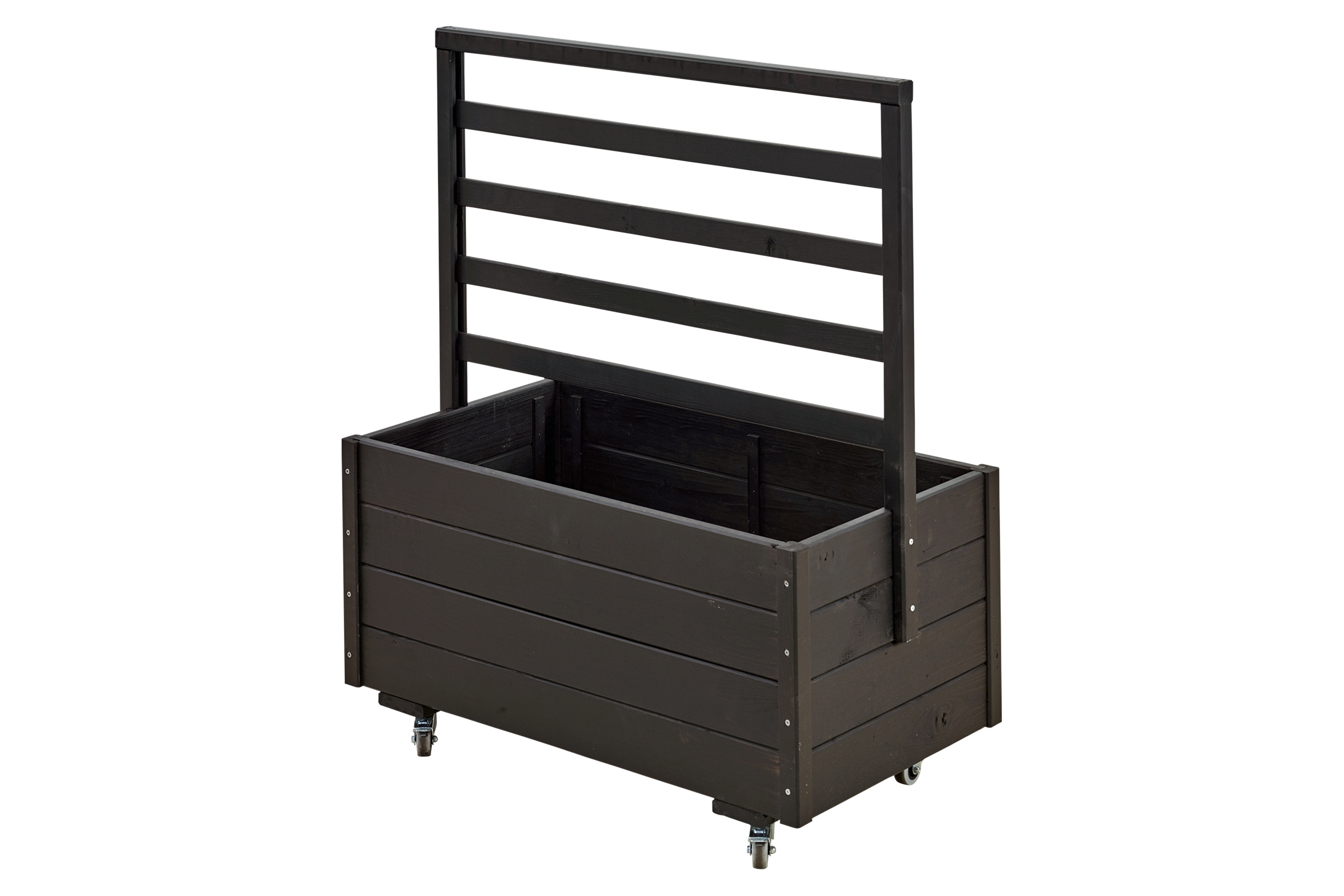 PLUS Planteringslåda med Spaljéoch Hjul 105 cm Svart
