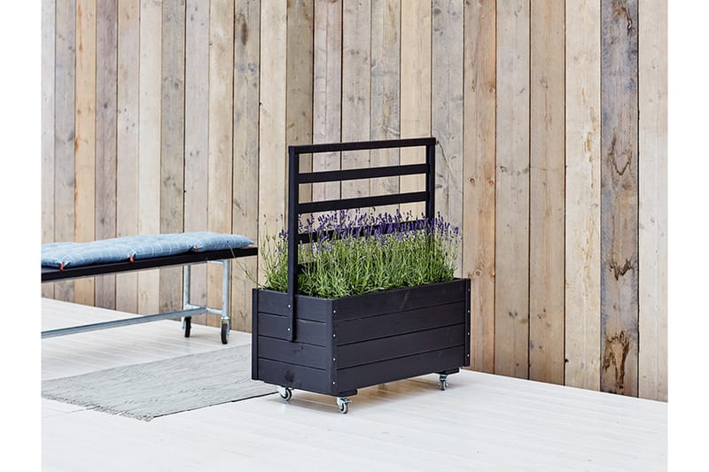 PLUS Planteringslåda med Spaljé och Hjul 105 cm - Svart - Inredning - Dekoration & inredningsdetaljer - Krukor & ytterkrukor - Utomhuskruka