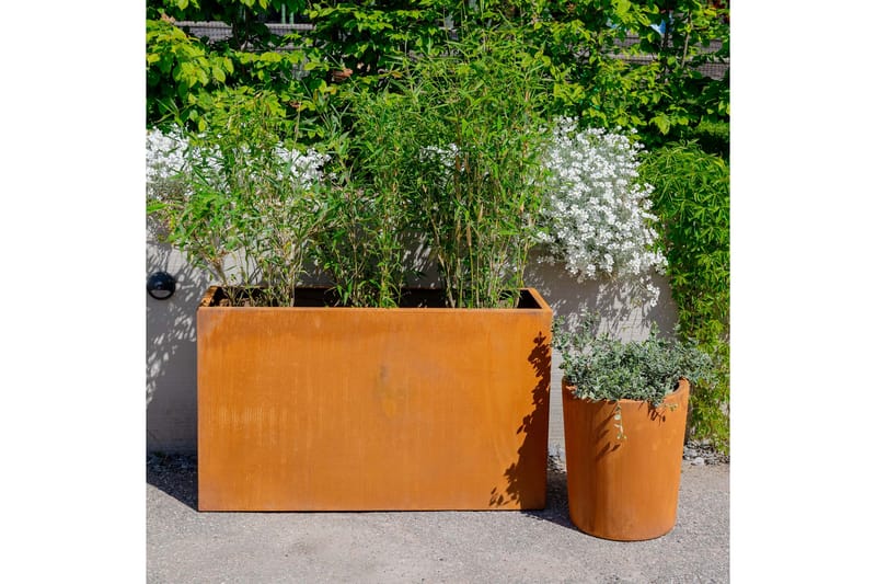 Rektangulär planteringskruka 3 mm cortenstål - Brun - Utomhuskruka - Blomkrukor