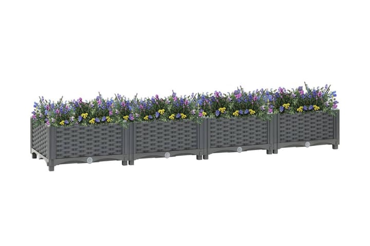 Upphöjd odlingslåda 160x40x23 cm polypropen - Grå - Blomlåda & balkonglåda - Utomhuskruka
