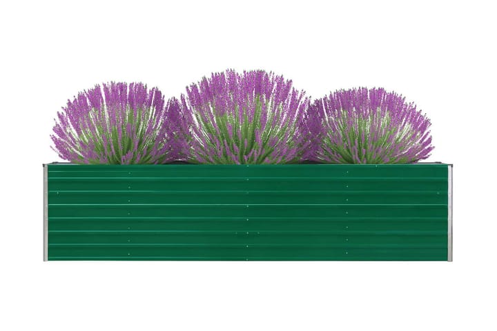 Upphöjd odlingslåda 320x40x77 cm galvaniserat stål grön - Grön - Blomlåda & balkonglåda - Utomhuskruka