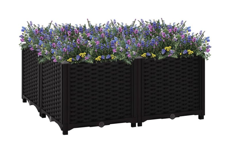 Upphöjd odlingslåda 80x80x38 cm polypropen - Blomlåda & balkonglåda - Utomhuskruka
