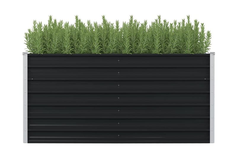 Upphöjd odlingslåda antracit 160x80x77 cm galvaniserat stål - Grå - Utomhuskruka - Blomlåda & balkonglåda