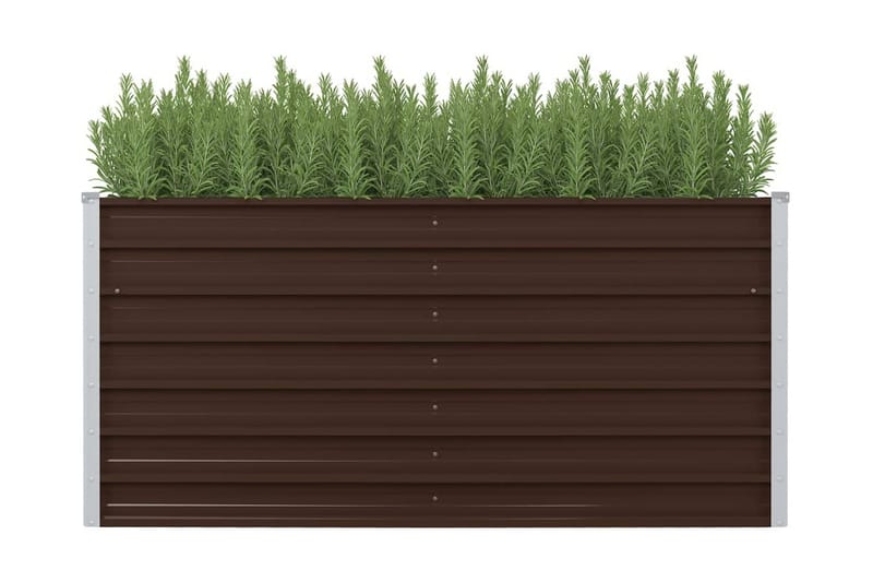 Upphöjd odlingslåda brun 160x80x77 cm galvaniserat stål - Brun - Utomhuskruka - Blomlåda & balkonglåda