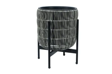 Wicker Blomkruka på stativ 30x30xH38 cm Grå - Inredning - Dekoration & inredningsdetaljer - Krukor & ytterkrukor - Utomhuskruka