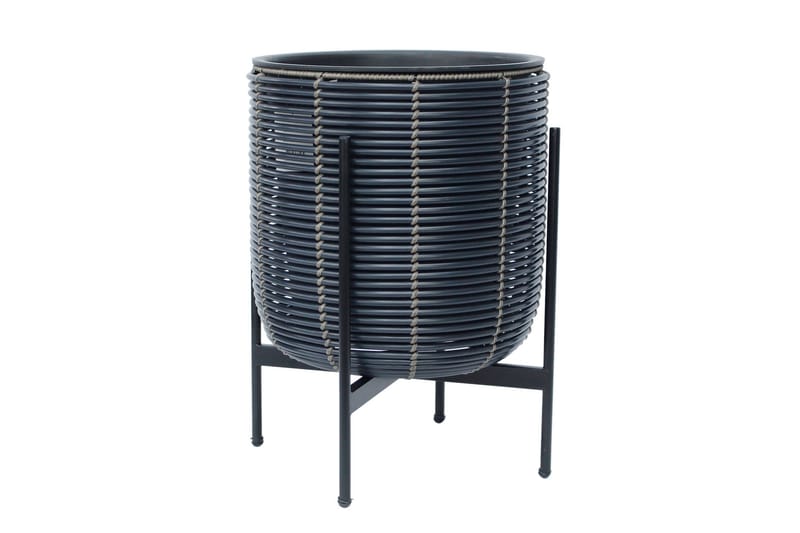 Wicker Blomkruka på stativ 38x38xH49 cm Svart