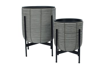Wicker Blomkruka på stativ 30x30xH38 cm Grå - Inredning - Dekoration & inredningsdetaljer - Krukor & ytterkrukor - Utomhuskruka