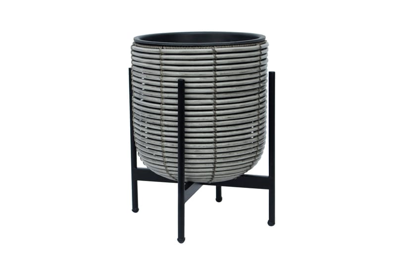 Wicker Blomkruka på stativ 30x30xH38 cm Grå