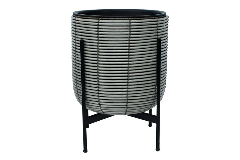 Wicker Blomkruka på stativ 38x38xH49 cm Grå - Inredning - Dekoration & inredningsdetaljer - Krukor & ytterkrukor - Utomhuskruka