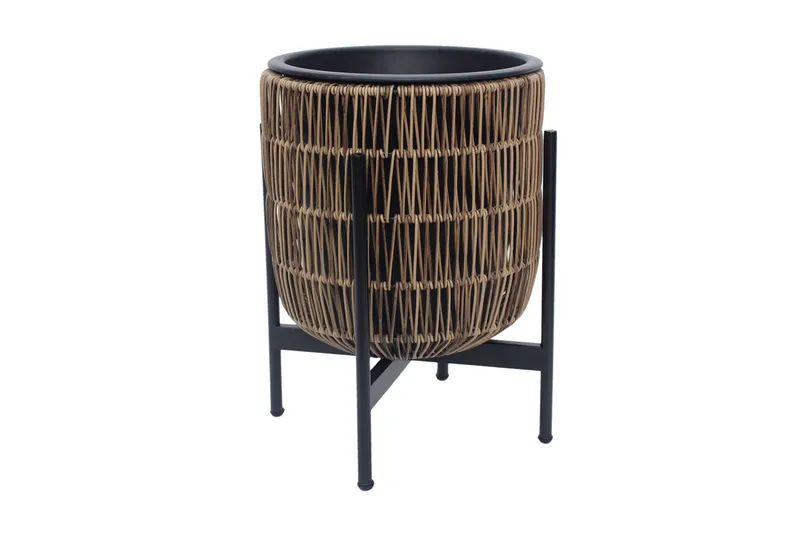 Wicker Blomkruka på stativ 30x30xH38 cm Ljusbrun - Inredning - Dekoration & inredningsdetaljer - Krukor & ytterkrukor - Utomhuskruka
