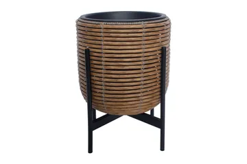 Wicker Blomkruka på stativ 30x30xH38 cm Brun - Inredning - Dekoration & inredningsdetaljer - Krukor & ytterkrukor - Utomhuskruka