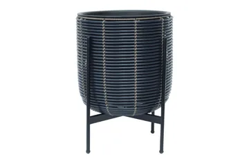 Wicker Blomkruka på stativ 38x38xH49 cm Svart - Inredning - Dekoration & inredningsdetaljer - Krukor & ytterkrukor - Utomhuskruka
