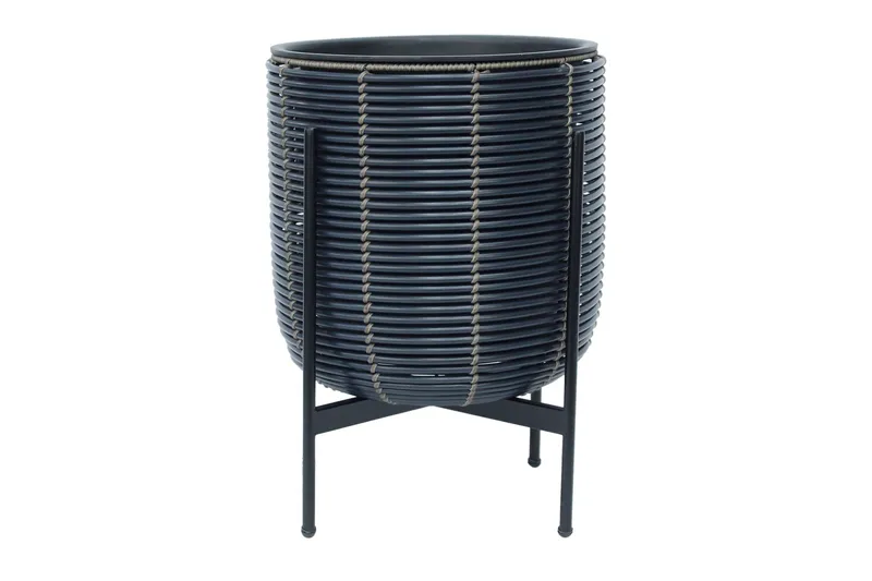 Wicker Blomkruka på stativ 38x38xH49 cm Svart - Inredning - Dekoration & inredningsdetaljer - Krukor & ytterkrukor - Utomhuskruka