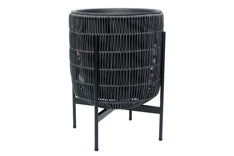 Wicker Blomkruka på stativ 38x38xH49 cm Svart - Inredning - Dekoration & inredningsdetaljer - Krukor & ytterkrukor - Utomhuskruka