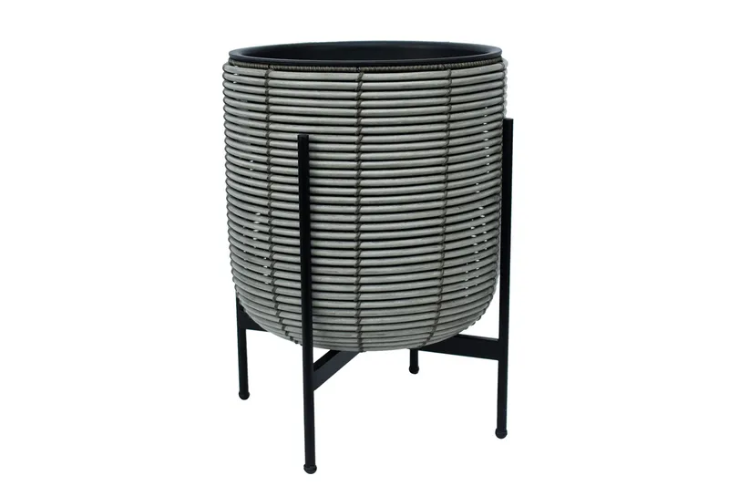 Wicker Blomkruka på stativ 38x38xH49 cm Grå