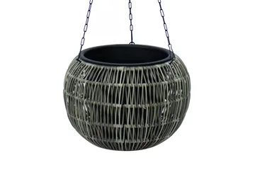 Wicker Hängande Kruka D32xH22 cm Grå - Inredning - Dekoration & inredningsdetaljer - Krukor & ytterkrukor - Utomhuskruka